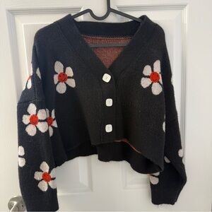 Floral Cropped Cardigan